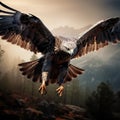 Jackal buzzard in flight Royalty Free Stock Photo