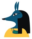 A jackal faced ancient god of death and the afterlife known as Anubis vector color drawing or illustration