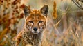 A jackal in the grass with its eyes looking at the camera Royalty Free Stock Photo