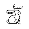 Jackalope rabbit logo