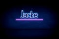 jacke - blue neon announcement signboard Royalty Free Stock Photo