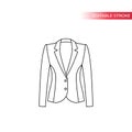 Jacket or blazer for ladies, formal design thin line drawing. Royalty Free Stock Photo