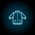 Jacket blue neon icon. Simple thin line, outline vector of autumn icons for ui and ux, website or mobile application