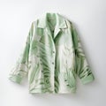 Green And White Tropical Print Shirt For A Stylish Look