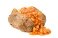 Jacket potato filled with baked beans Royalty Free Stock Photo