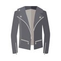 Jacket on Zipper Isolated on White. Unisex. Vector Royalty Free Stock Photo