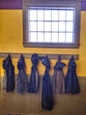 Jackets Hung on wall at Old Harbor Life Saving Station Royalty Free Stock Photo