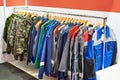 Jackets workwear in store Royalty Free Stock Photo