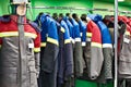 Jackets for workwear in store Royalty Free Stock Photo
