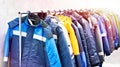 Jackets workwear in store Royalty Free Stock Photo