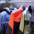 Jackets workwear in store Royalty Free Stock Photo