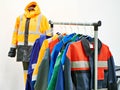 Jackets workwear in store Royalty Free Stock Photo