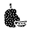 jackfruit fruit glyph icon vector illustration