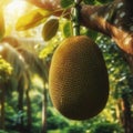 Closeup of jackfruit tree on the field Royalty Free Stock Photo