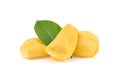Jackfruit with leaf, isolated on white background Royalty Free Stock Photo