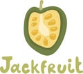 Jackfruit vector illustration. Vector illustration cartoon flat icon isolated on white