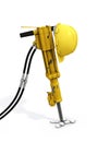 Jackhammer and Hardhat. Clipping path