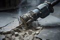 Jackhammer concrete. Generate Ai Royalty Free Stock Photo