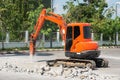 Jackhammer and drilling caterpillar wheel vehicle Royalty Free Stock Photo