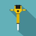 Jackhammer icon, flat style