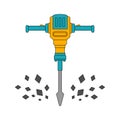 Jackhammer isolated. Road worker tool. vector illustration