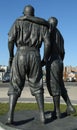 Jackie Robinson and Pee Wee Reese Statue in Brooklyn in front of MCU ballpark