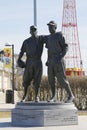 Jackie Robinson and Pee Wee Reese Statue in Brooklyn in front of MCU ballpark