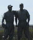 Jackie Robinson and Pee Wee Reese Statue in front of MCU ballpark in Brooklyn