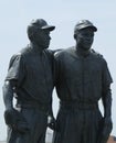 Jackie Robinson and Pee Wee Reese Statue in front of MCU ballpark in Brooklyn