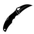 Jackknife icon. Black folding knife icon isolated on white background