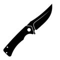 Jackknife icon. Black folding knife icon isolated on white background
