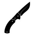 Jackknife icon. Black folding knife icon isolated on white background