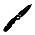 Jackknife icon. Black folding knife icon isolated on white background