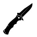 Jackknife icon. Black folding knife icon isolated on white background