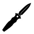 Jackknife icon. Black folding knife icon isolated on white background