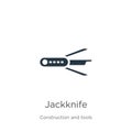 Jackknife icon vector. Trendy flat jackknife icon from construction and tools collection isolated on white background. Vector