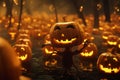 JackoLantern Parade Glowing jackolanterns in a Royalty Free Stock Photo