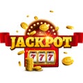 Jackpot background casino slot winner sign. Vector big game money banner 777 bingo machine design Royalty Free Stock Photo