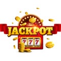 Jackpot background casino slot winner sign. Vector big game money banner 777 bingo machine design Royalty Free Stock Photo