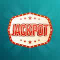 Jackpot banner. Retro light frame with glowing lamps Royalty Free Stock Photo