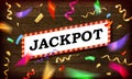 Jackpot banner on a wooden background