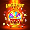 Jackpot casino 777 slots and fortune king banner. Royalty Free Stock Photo