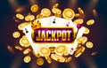 Jackpot casino coin, cash machine play now. Vector Royalty Free Stock Photo