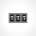 jackpot casino slot icon. 777 casino slot isolated vector icon Royalty Free Stock Photo