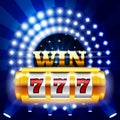 Jackpot - 777 on casino slot machine, big win and gambling