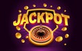 Jackpot fortune icons, slot sign machine, night Vegas. Vector illustration