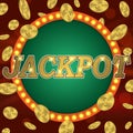 Jackpot gambling retro banner sign decoration. billboard for cas for your design