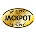 Jackpot gold shiny emblem tag win roulett casino sign Royalty Free Stock Photo