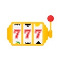 777 jackpot icon, vector casino gambling, machine slot Royalty Free Stock Photo