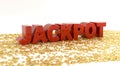 Jackpot - Red text on gold stars - High quality 3D Render